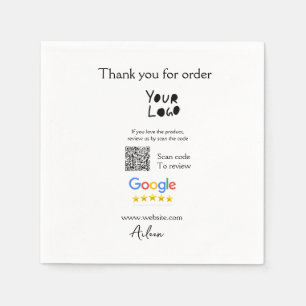 QR-Code der Website des Google-Reviews Serviette