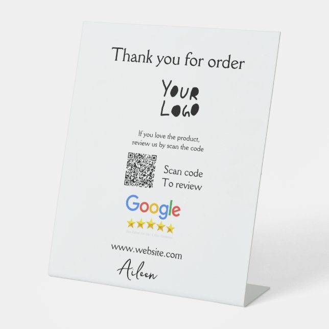 QR-Code der Website des Google-Reviews Sockelschild (Vorderseite)
