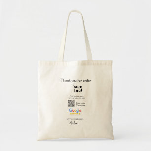 QR-Code der Website des Google-Reviews Tragetasche