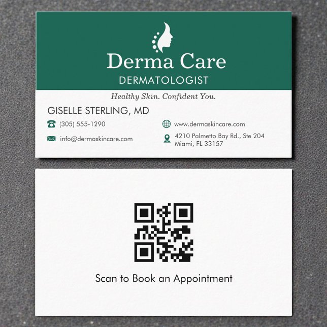 QR Code Dermatologist Office Skin Care Icon Visitenkarte (Von Creator hochgeladen)