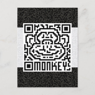 QR-Code des Affen Postkarte