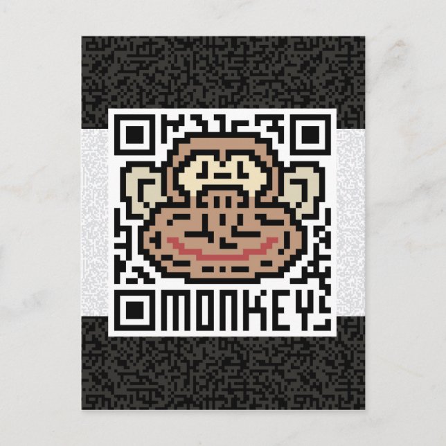 QR-Code des Affen Postkarte (Vorderseite)