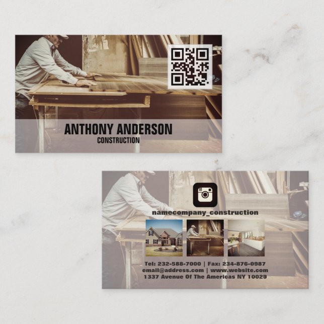 QR-Code des benutzerdefinierten Fotos Visitenkarte (Vorne/Hinten)