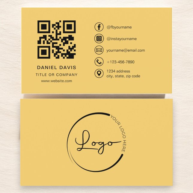 QR-Code des Beruflichen Unternehmens Yellow Visitenkarte (Von Creator hochgeladen)