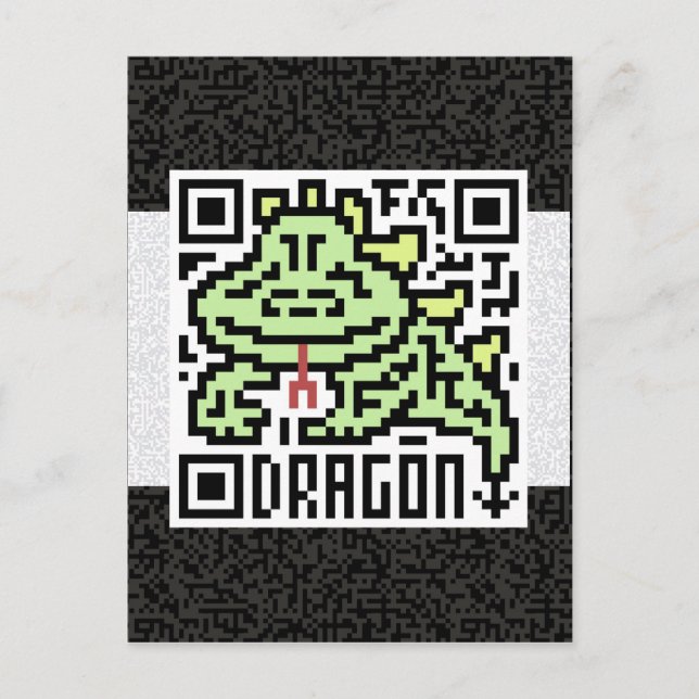 QR Code des Drachen Postkarte (Vorderseite)
