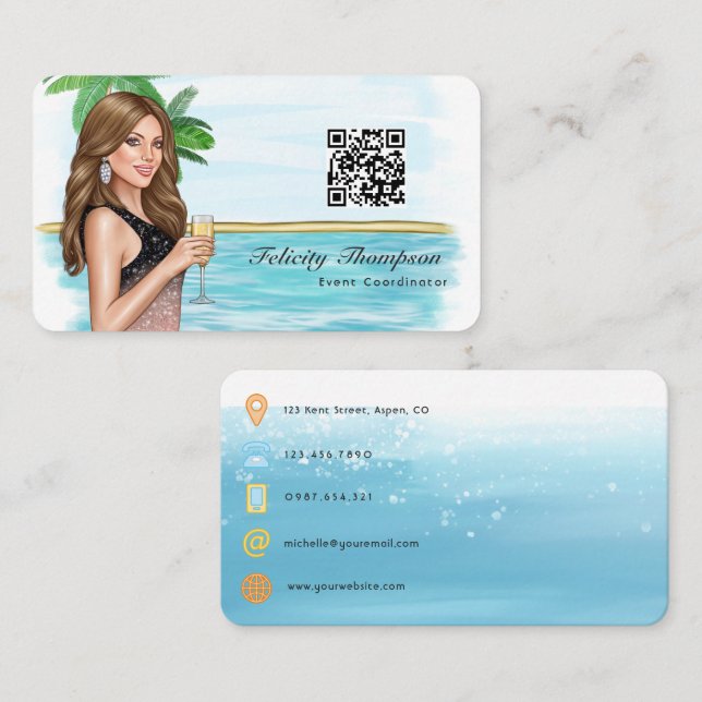 QR-Code des Ereigniskoordinators Visitenkarte (Vorne/Hinten)