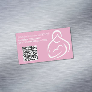 QR-Code des Lactatberaters Stillen Rosa Stillen Magnetische Visitenkarte