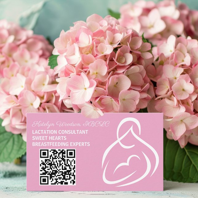 QR-Code des Lactatberaters Stillen Rosa Stillen Visitenkarte (Von Creator hochgeladen)