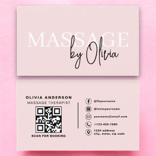 QR-Code des Massagetherapeuten Rosa Visitenkarte