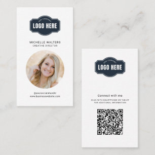 QR-Code des modernen Unternehmens Mitarbeiter-Foto Visitenkarte
