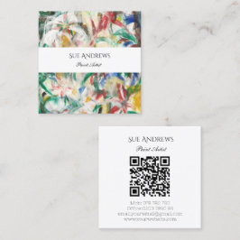 QR-Code des Personalisierten Dreiecks Wasserfarbe Quadratische Visitenkarte