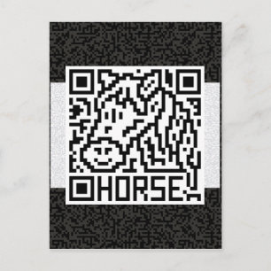 QR Code des Pferdes Postkarte