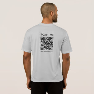 QR-Code des Scanners - Mens Back Print Silver T-Shirt