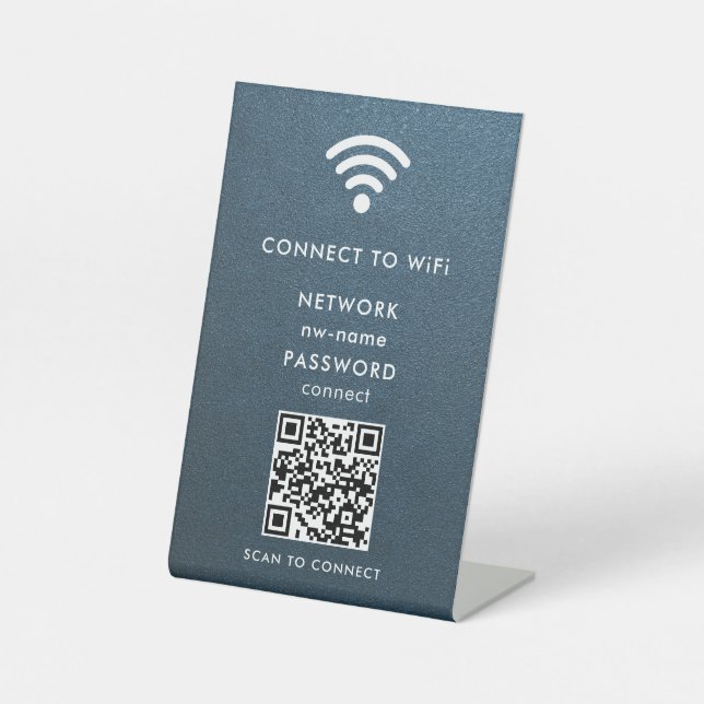 QR-Code des WiFi-Netzwerks scannen, um das Interne Sockelschild (Vorderseite)