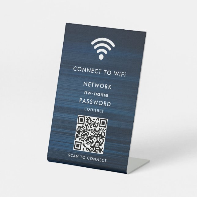 QR-Code des WiFi-Netzwerks scannen, um das Interne Sockelschild (Vorderseite)