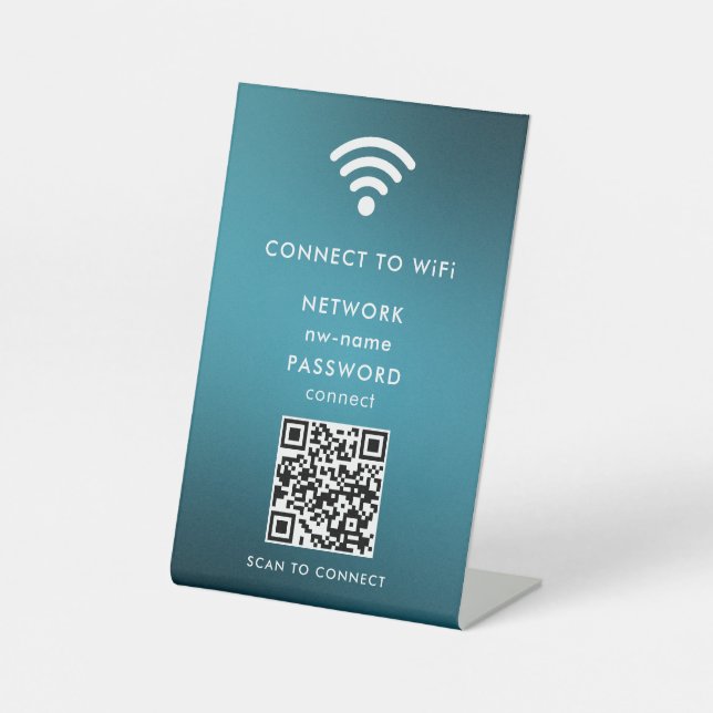 QR-Code des WiFi-Netzwerks scannen, um das Interne Sockelschild (Vorderseite)
