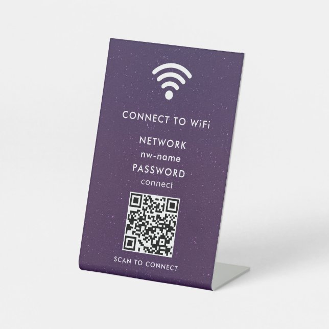 QR-Code des WiFi-Netzwerks scannen, um das Interne Sockelschild (Vorderseite)