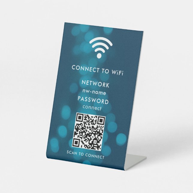 QR-Code des WiFi-Netzwerks scannen, um das Interne Sockelschild (Vorderseite)