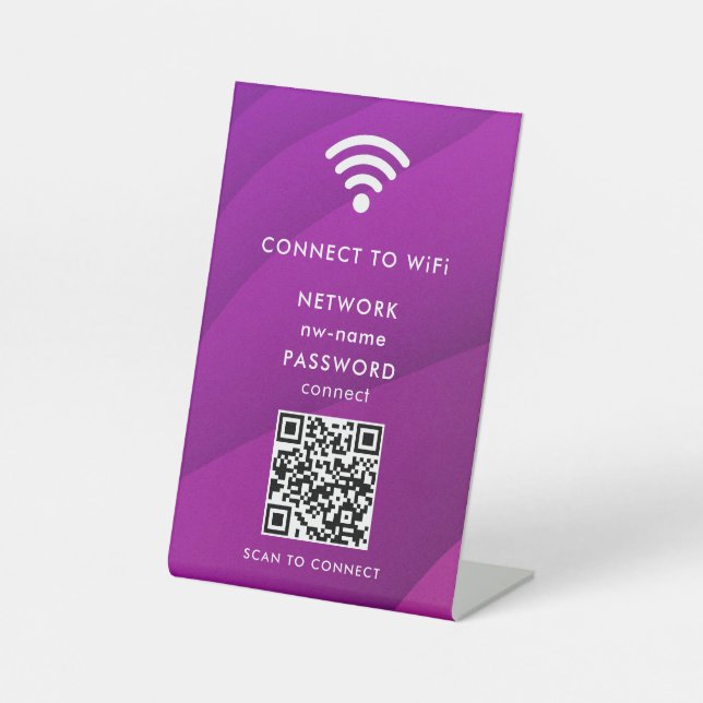QR-Code des WiFi-Netzwerks scannen, um das Interne Sockelschild (Vorderseite)