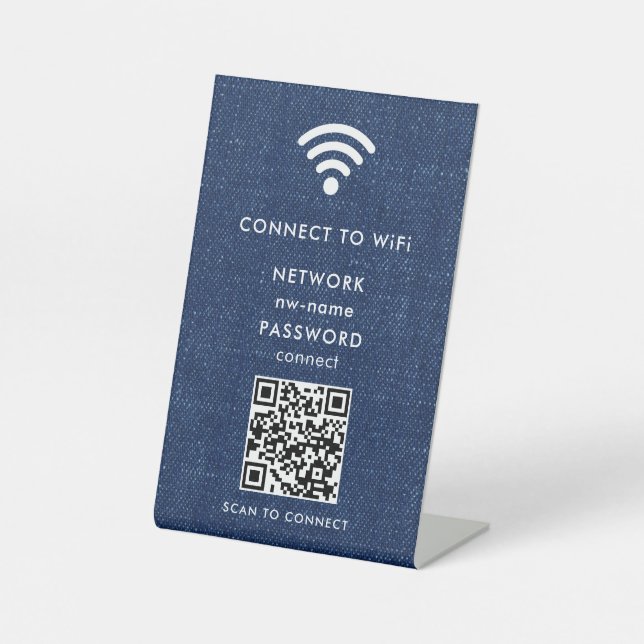 QR-Code des WiFi-Netzwerks scannen, um das Interne Sockelschild (Vorderseite)
