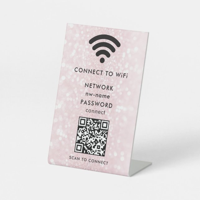QR-Code des WiFi-Netzwerks scannen, um das Interne Sockelschild (Vorderseite)