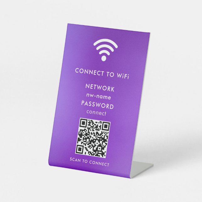 QR-Code des WiFi-Netzwerks scannen, um das Interne Sockelschild (Vorderseite)