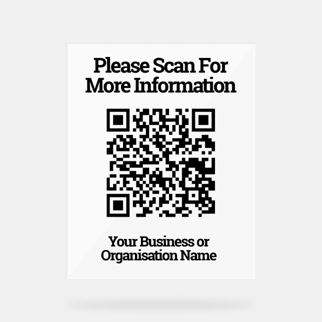 QR-Code-Design-Information Acrylschild (Vorderseite)