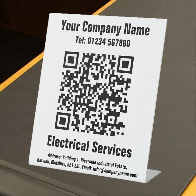 QR-Code-Design-Schild für elektrische Dienste Sockelschild (Von Creator hochgeladen)