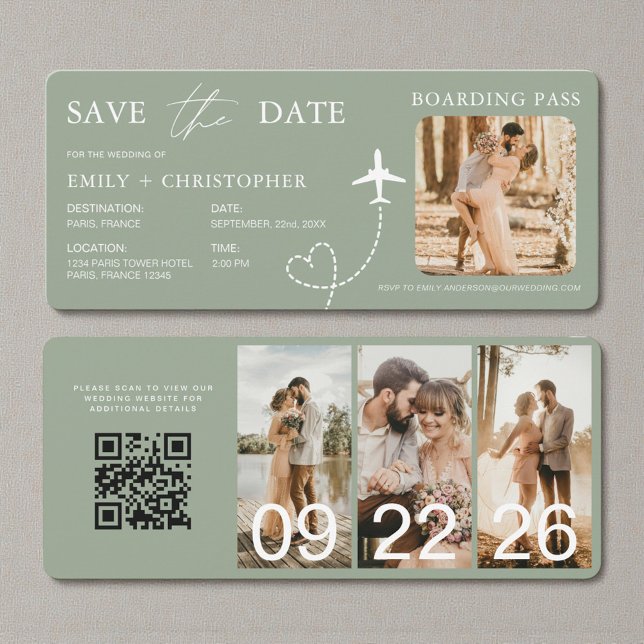 QR Code Destination Wedding Boarding Pass  (Von Creator hochgeladen)