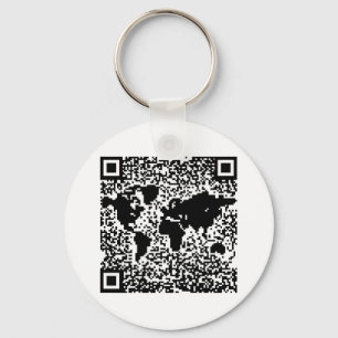 QR Code - die Welt Schlüsselanhänger