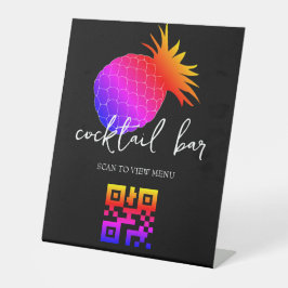 QR Code Digital Menu Cocktail Bar Sockelschild