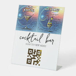 QR Code Digital Menu Cocktail Bar Sockelschild