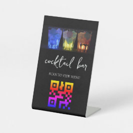 QR Code Digital Menu Cocktail Bar Sockelschild