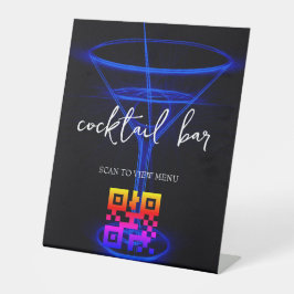 QR Code Digital Menu Cocktail Bar Sockelschild