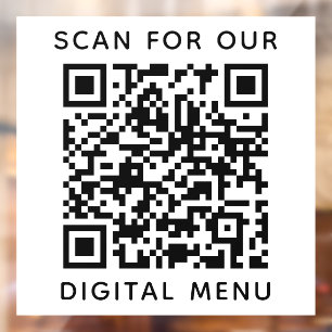 QR-Code-Digitalmenü Restaurant Café Geschäft Fensteraufkleber