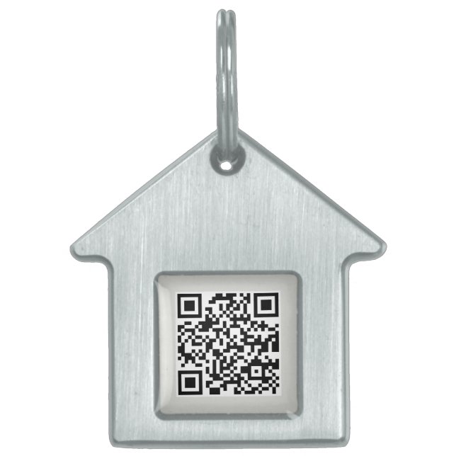 QR-Code | Dog Cat Modernes Gray Scannen Sie mich,  Tiermarke (Vorderseite)