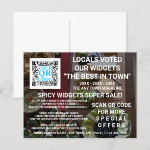 QR Code Dunkles Foto - Kundenspezifische Werbung Postkarte