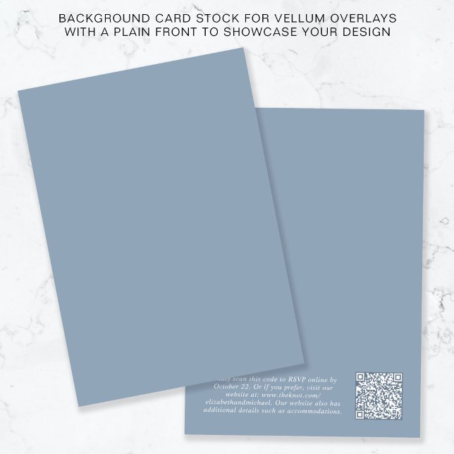 QR Code Dusty Blue Background for Vellum Overlay Einladung (Von Creator hochgeladen)
