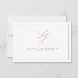 QR Code Dusty Rose Script Monogram Wedding RSVP