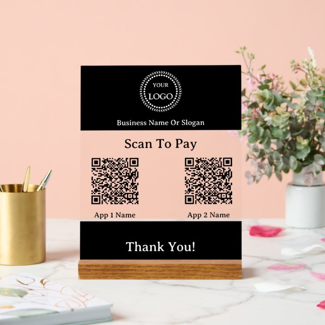 QR-Code-E-Wallet-Zahlung über mobile digitale Wall Acrylschild (Hochzeit)