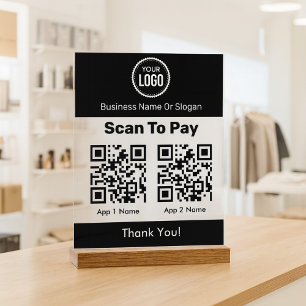 QR-Code E-Wallet-Zahlung über mobile digitale Wall Acrylschild