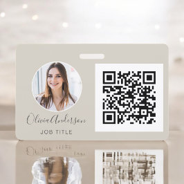QR Code Earth Tone Foto Business Card Ausweis