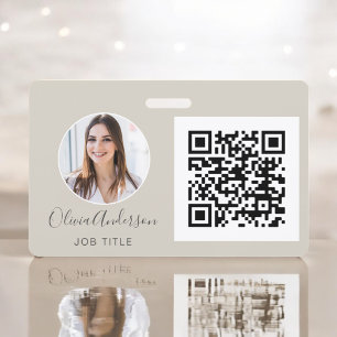 QR Code Earth Tone Foto Business Card Ausweis