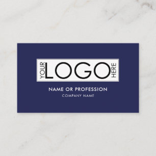 QR-Code Einfache blaue, moderne Geschäftslogos Visitenkarte