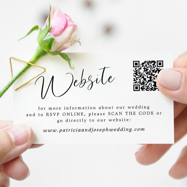QR CODE einfache, elegante Hochzeitswebsite Begleitkarte (Von Creator hochgeladen)