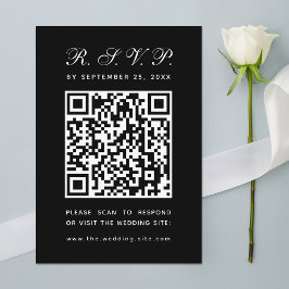 QR-Code Einfache kalligraphische Hochzeit RSVP Karte