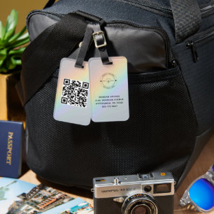 QR-Code Einfache minimale Logo-Namen Gepäckanhänger