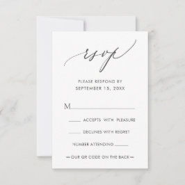 QR Code Einfache moderne kalligraphische Hochzeit RSVP Karte