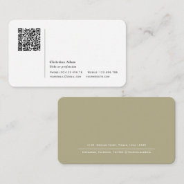 QR-Code Einfache moderne Sage Green Beruflich Visitenkarte
