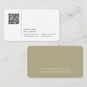 QR-Code Einfache moderne Sage Green Beruflich Visitenkarte